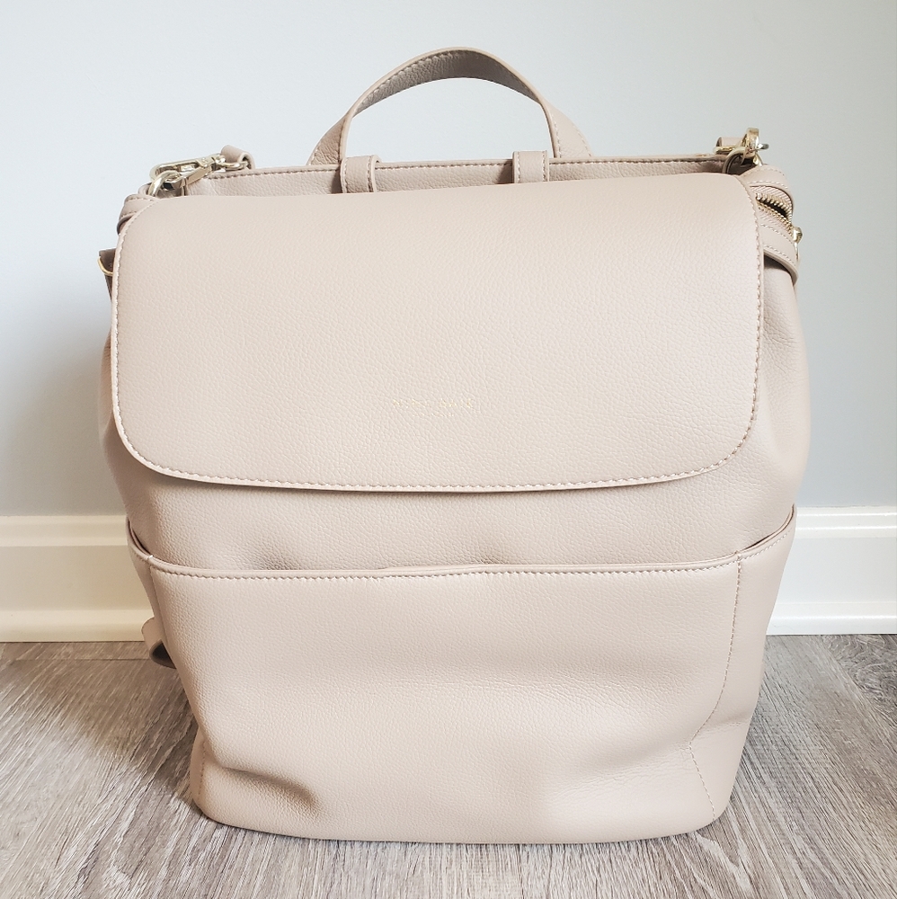 Mina Baie Midi Kinney Backpack in Sand Vegan Leather